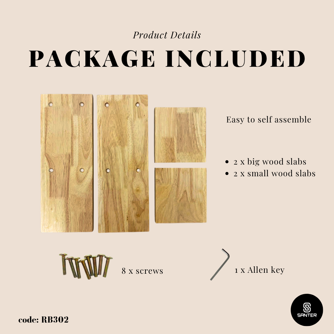 RB302. Solid Rubber Wood Kitchen Storage Rack / Multi-Tier Rack / Multipurpose Rack / Wooden Rack / Plant Pot Rack