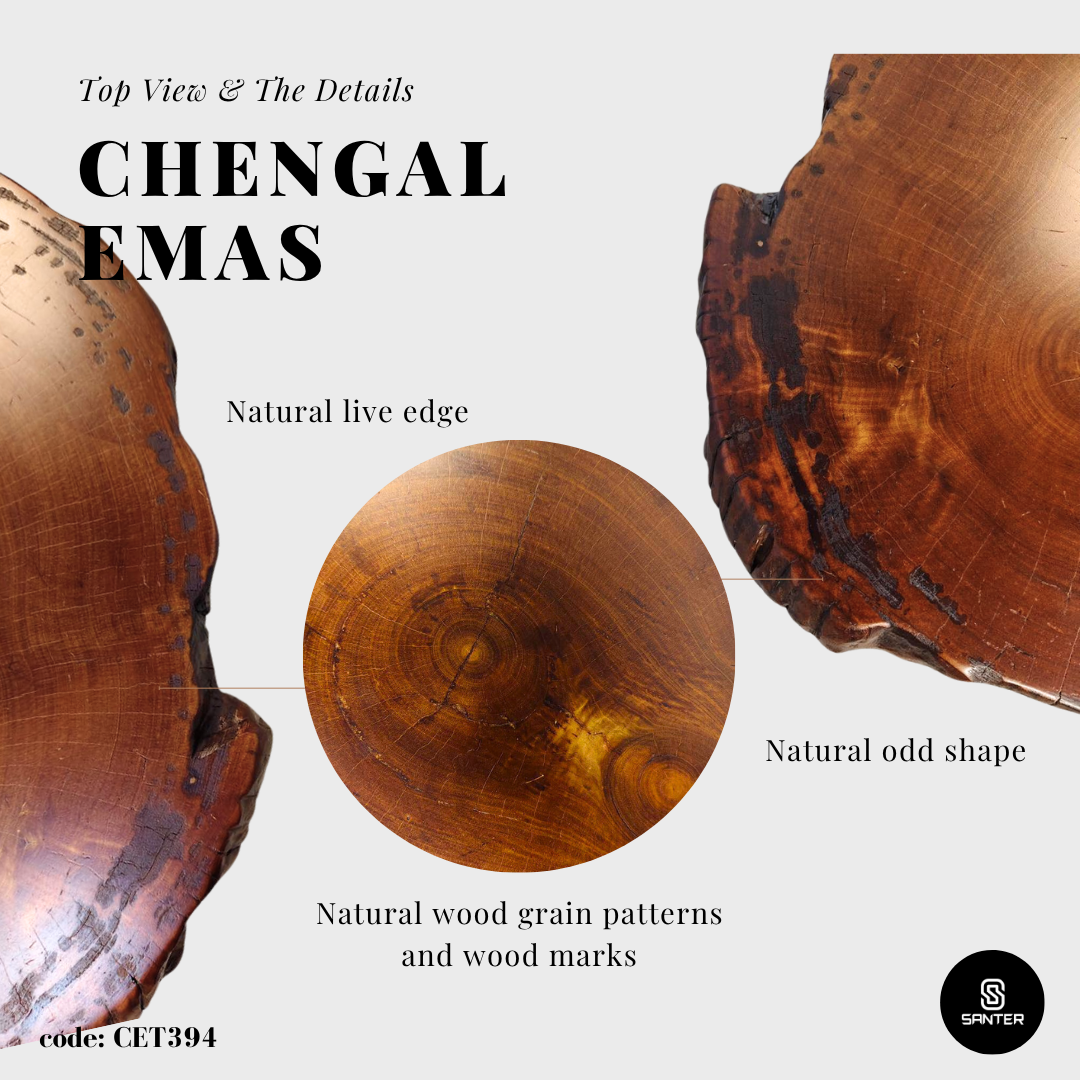 CET394. Chengal Emas Solid Wood Coffee Table / Sofa Table / Side Table