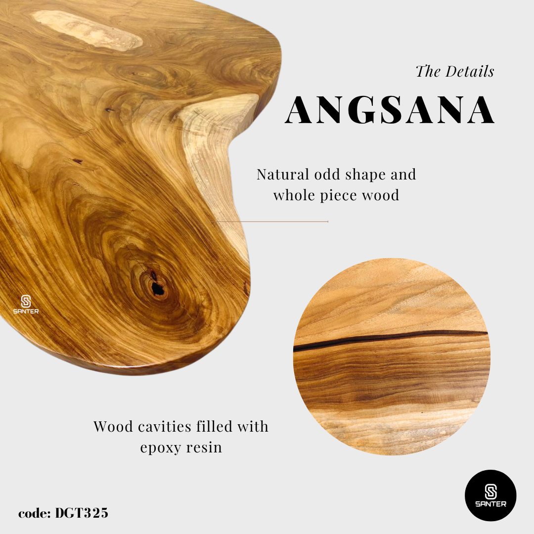 DGT325. Angsana Solid Wood Dining Table/ Meeting Table/ Working Desk/ Tea Table/ 6 Seater Wooden Table