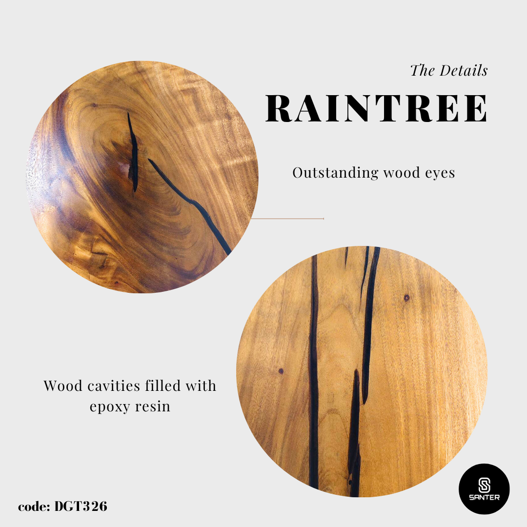 DGT326. Raintree Solid Wood Dining Table/ Meeting Table/ Working Desk/ Tea Table/ 6-8 Seater Wooden Table