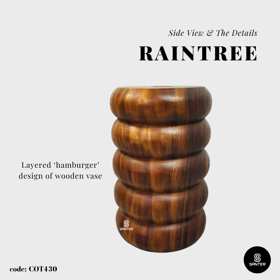 COT430. Raintree Wood Artistic Pedestal/ Wooden Vase/ Wooden Decor/ Plant Stool/ Wooden Pedestal