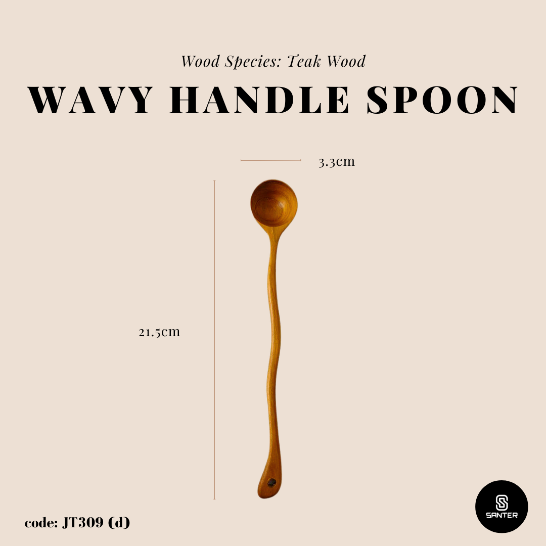 JT309. Teak Wood Honey Spoon/ Honey Dipper/ Honey Stirrer/ Honey Stick/ Honey Wand/ Honey Dripper
