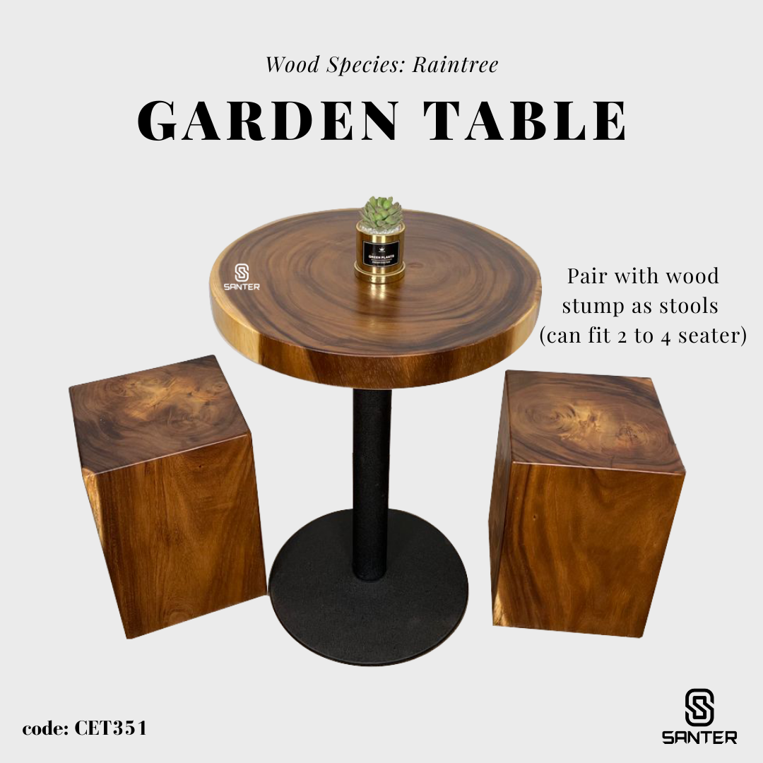 CET351. Raintree Solid Wood Garden Table/ Tea Table/ Cafe Table