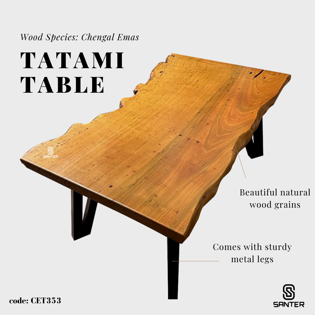 CET353. Chengal Emas Wood Coffee Table / Tatami Table