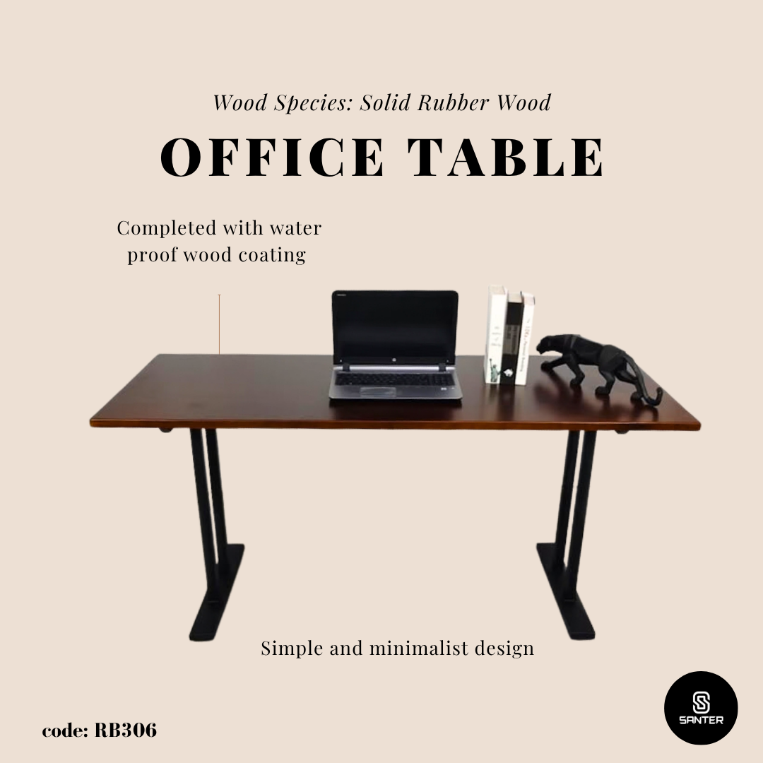 RB306. Solid Rubber Wood Office Table/ Study Table/ Working Desk/ Writing Table/ Computer Desk