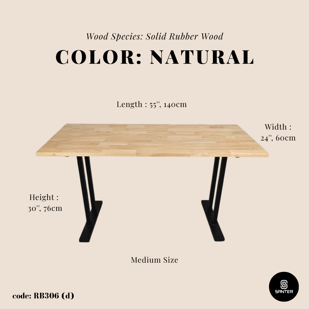 RB306. Solid Rubber Wood Office Table/ Study Table/ Working Desk/ Writing Table/ Computer Desk