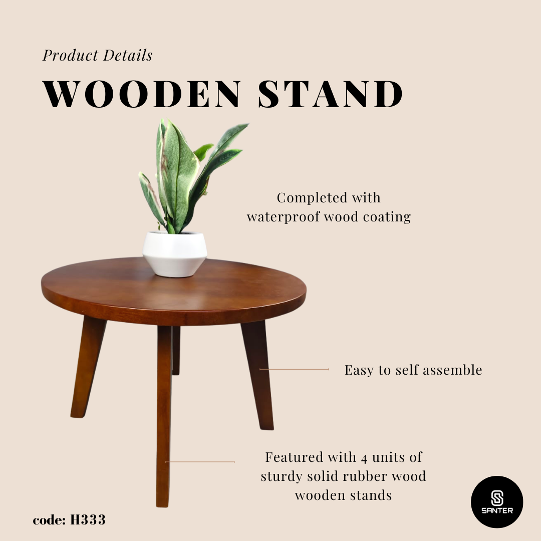 H333. Solid Rubber Wood Coffee Table