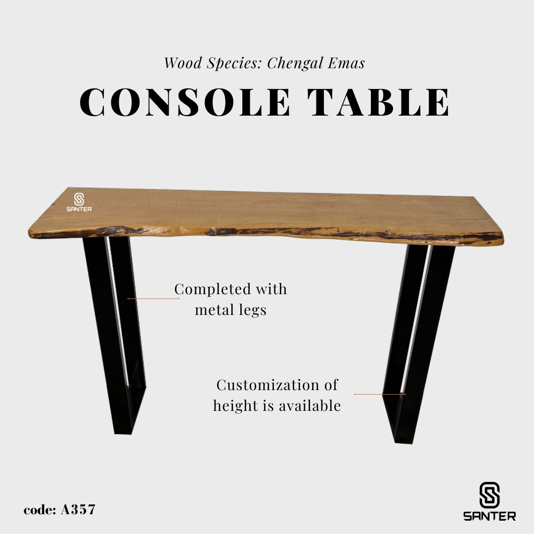 A357. Chengal Emas Solid Wood Bar Table / Console Table