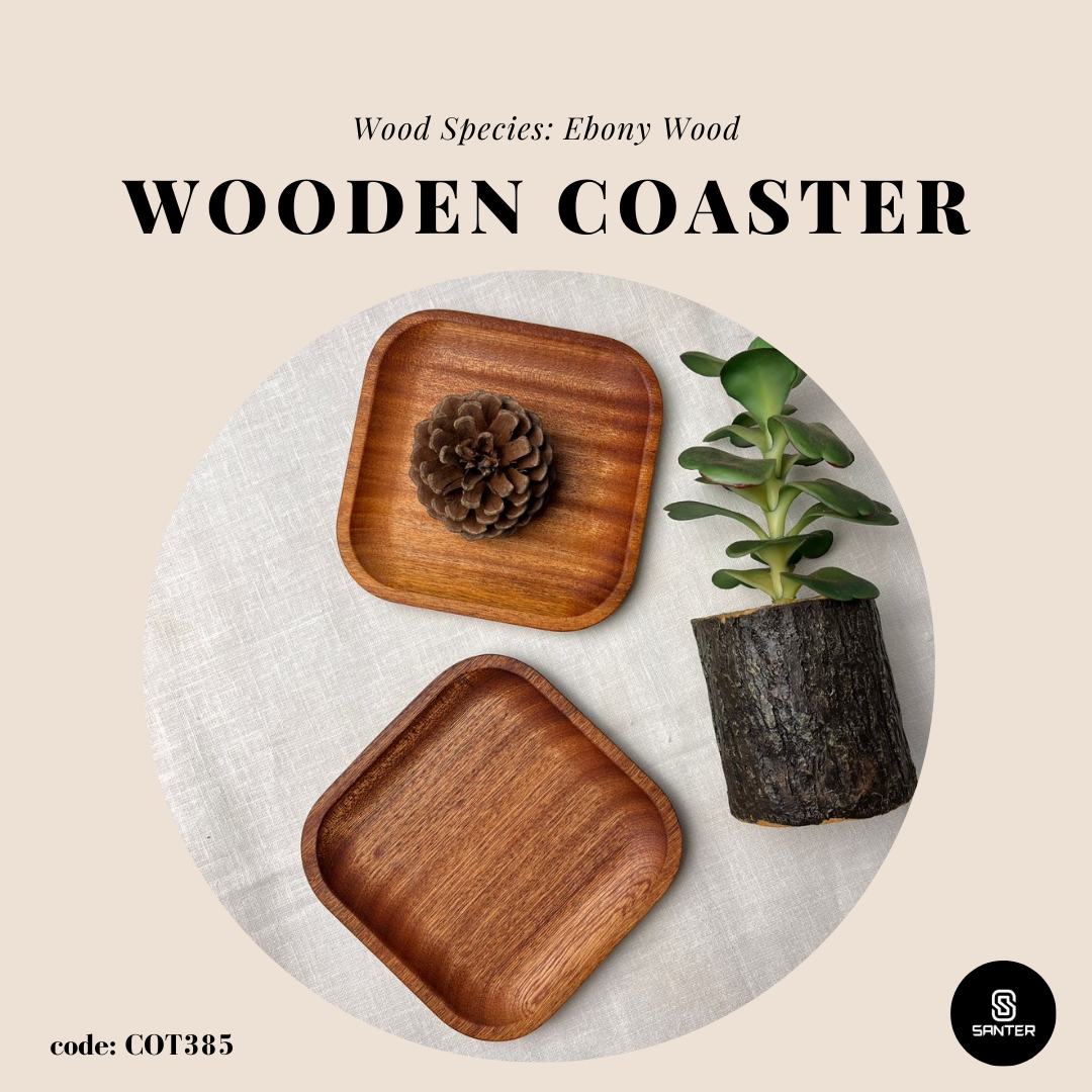 COT385. Square Wooden Coaster/ Cup Coaster/ Vanity Tray