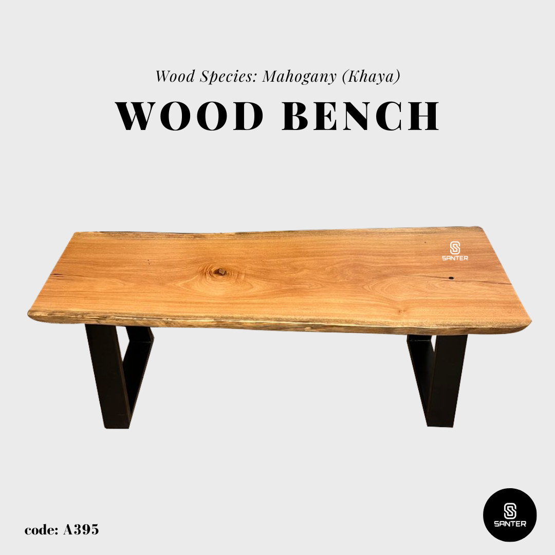 A395. Mahogany (Khaya) Solid Wood Wooden Bench
