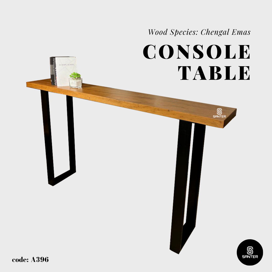 A396. Chengal Emas Solid Wood Bar Table / Console Table