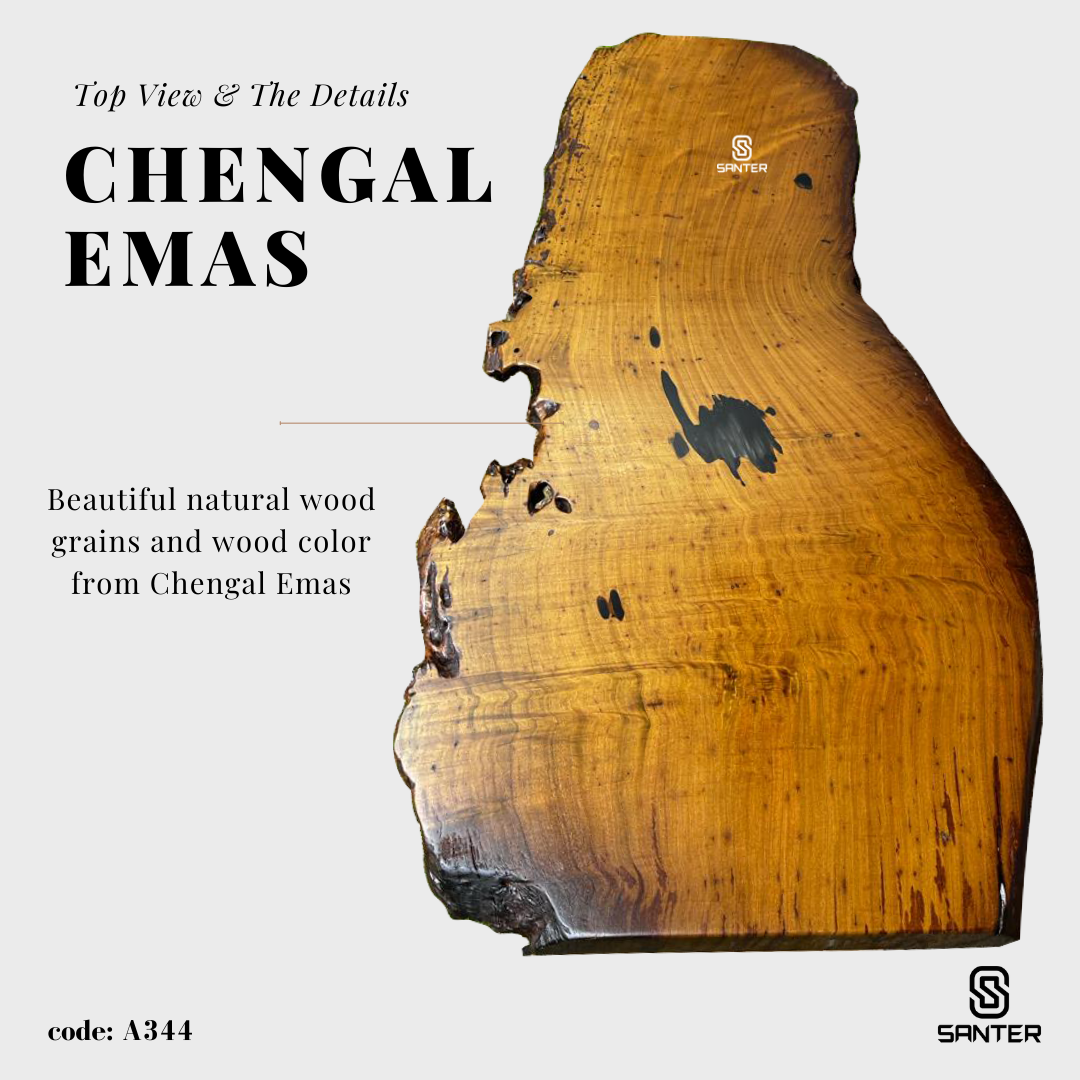 A344. Chengal Emas Solid Wood Study Table / Bar Table / Console Table