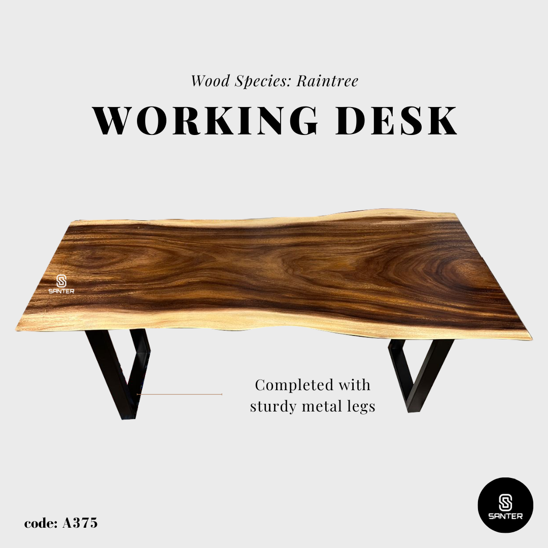 A375. Raintree Solid Wood Office Table / Study Table / Working Desk
