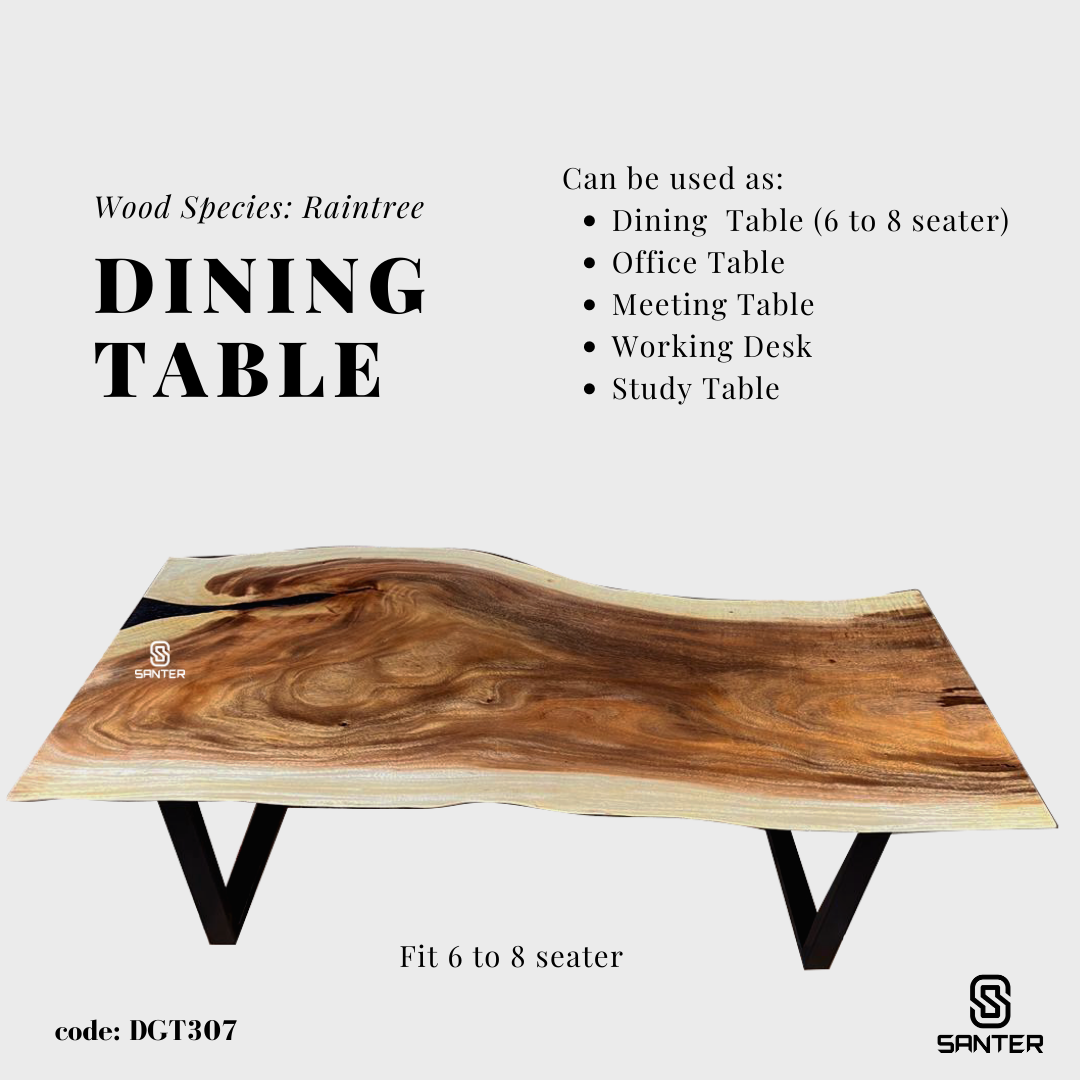 DGT307. Raintree Solid Wood Dining Table/ Meeting Table (6 to 8 seater)