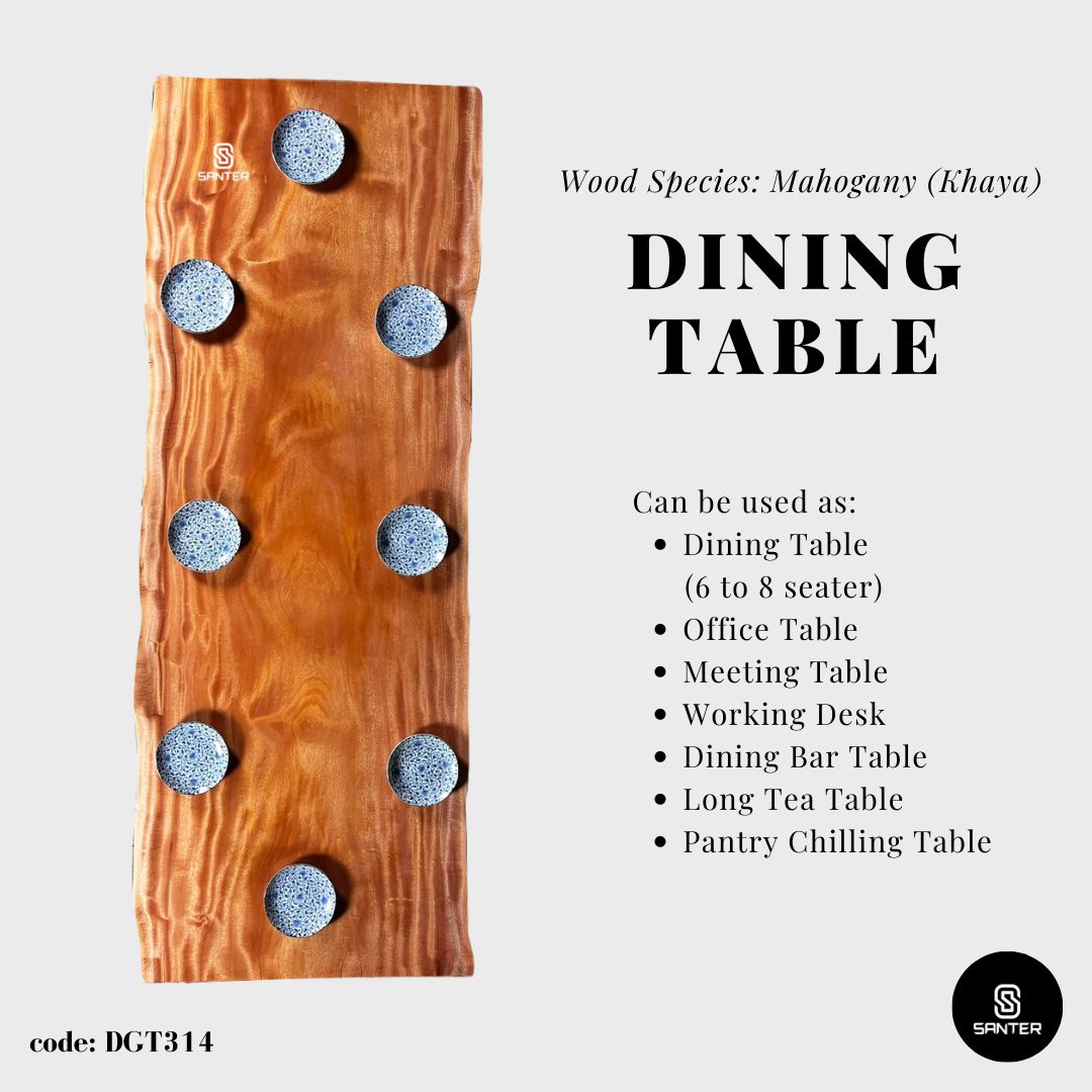 DGT314. Mahogany (Khaya) Solid Wood Dining Table/ Meeting Table (6 to 8 seater)