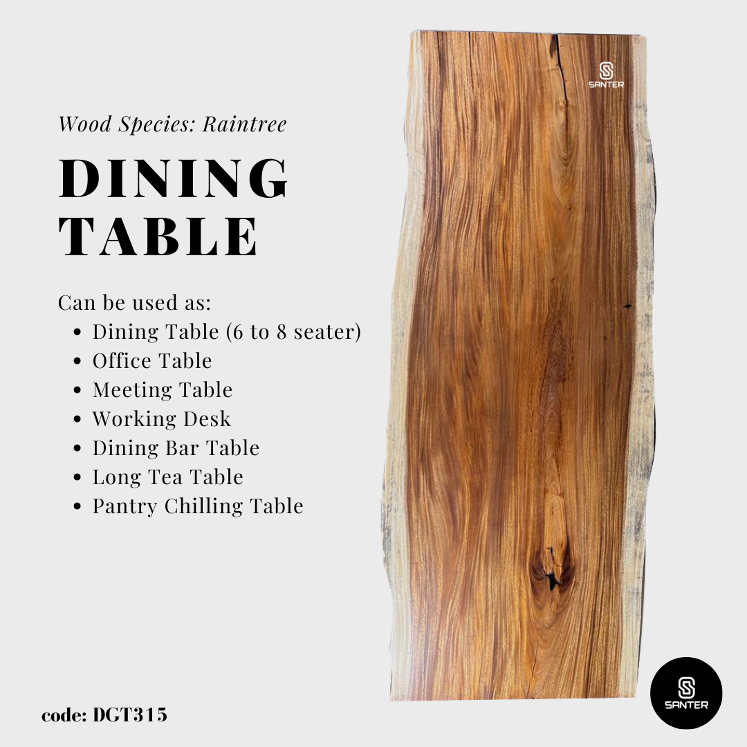 DGT315. Raintree Solid Wood Dining Table/ Meeting Table (6 to 8 seater)