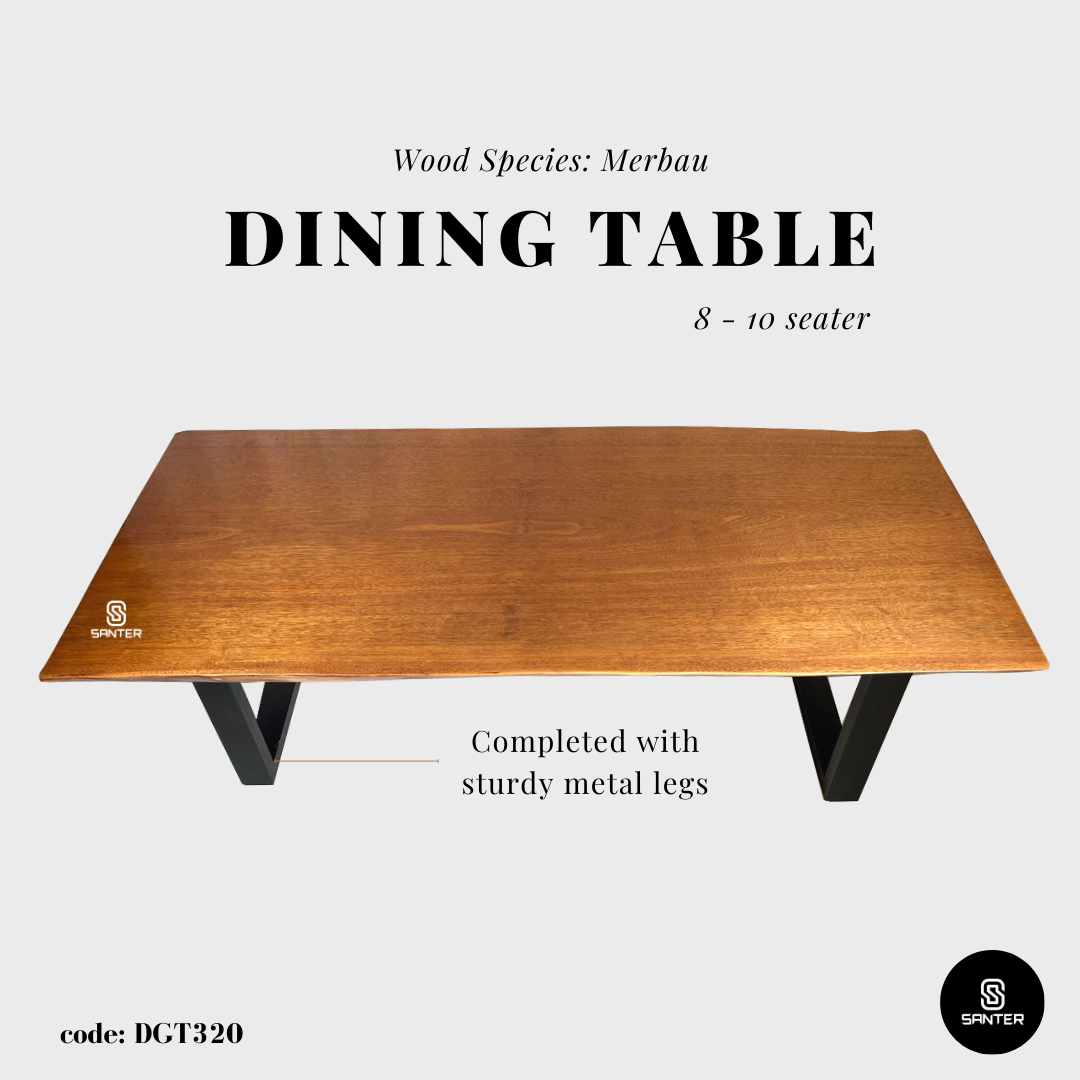 DGT320. Merbau Solid Wood Dining Table / Meeting Table / Tea Table (8 to 10 seater)