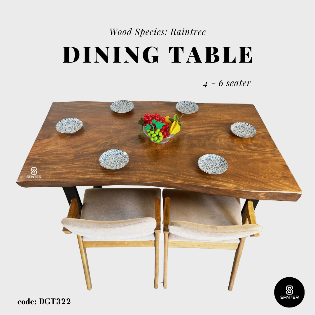 DGT322. Raintree Wood Dining Table/ Tea Table (6 seater)