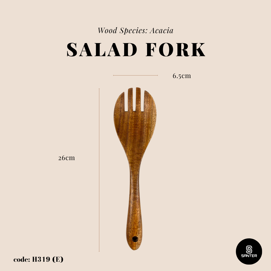 H319. Acacia Wood Wooden Kitchen Utensils / Rice Paddle / Frying Spatula / Wok Spatula / Soup Ladle / Salad Fork / Coffee Spoon