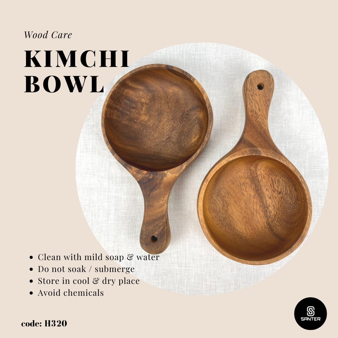H320. Acacia Wood Kimchi Bowl/ Wooden Bowl/ Camping Bowl