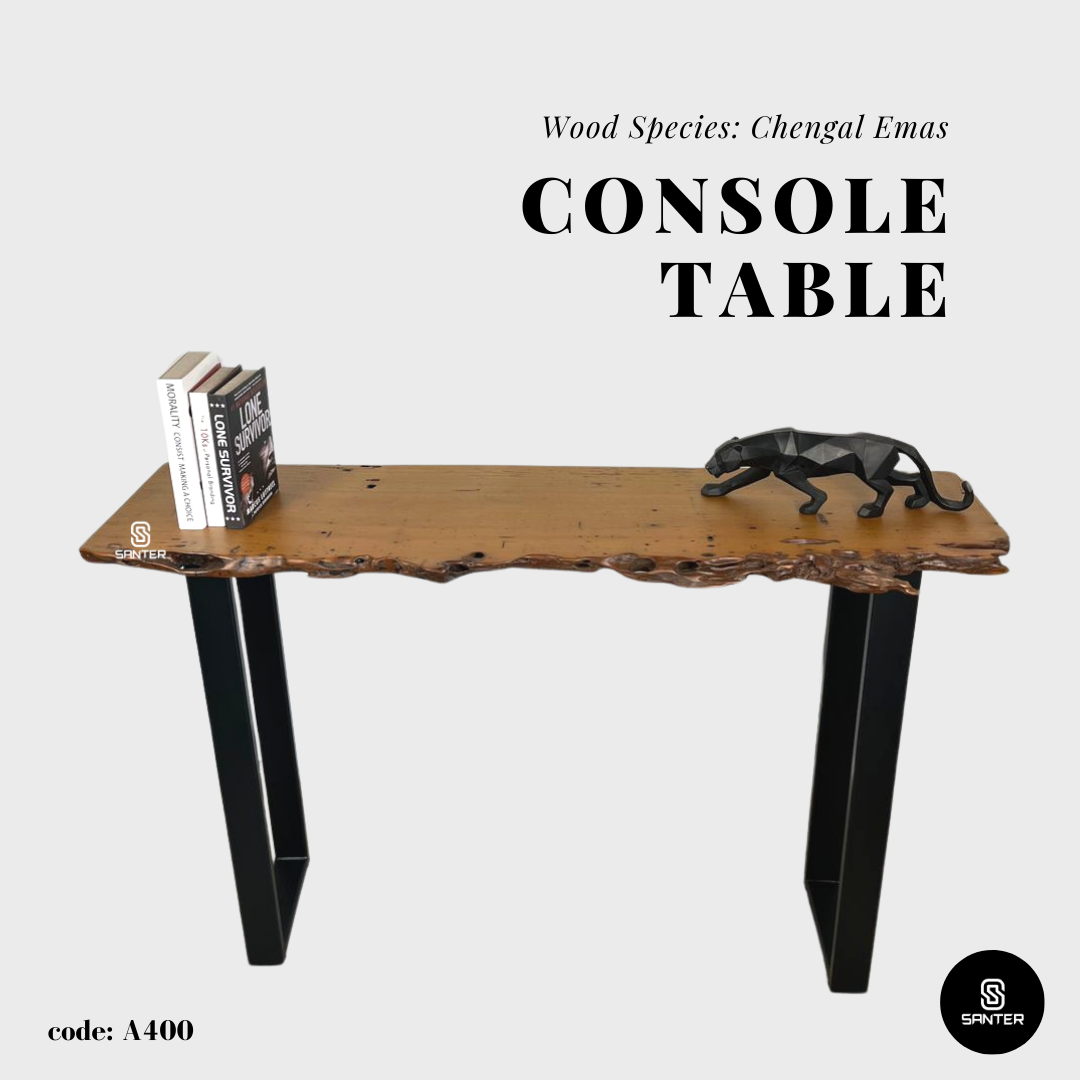 A400. Chengal Emas Solid Wood Bar Table / Console Table