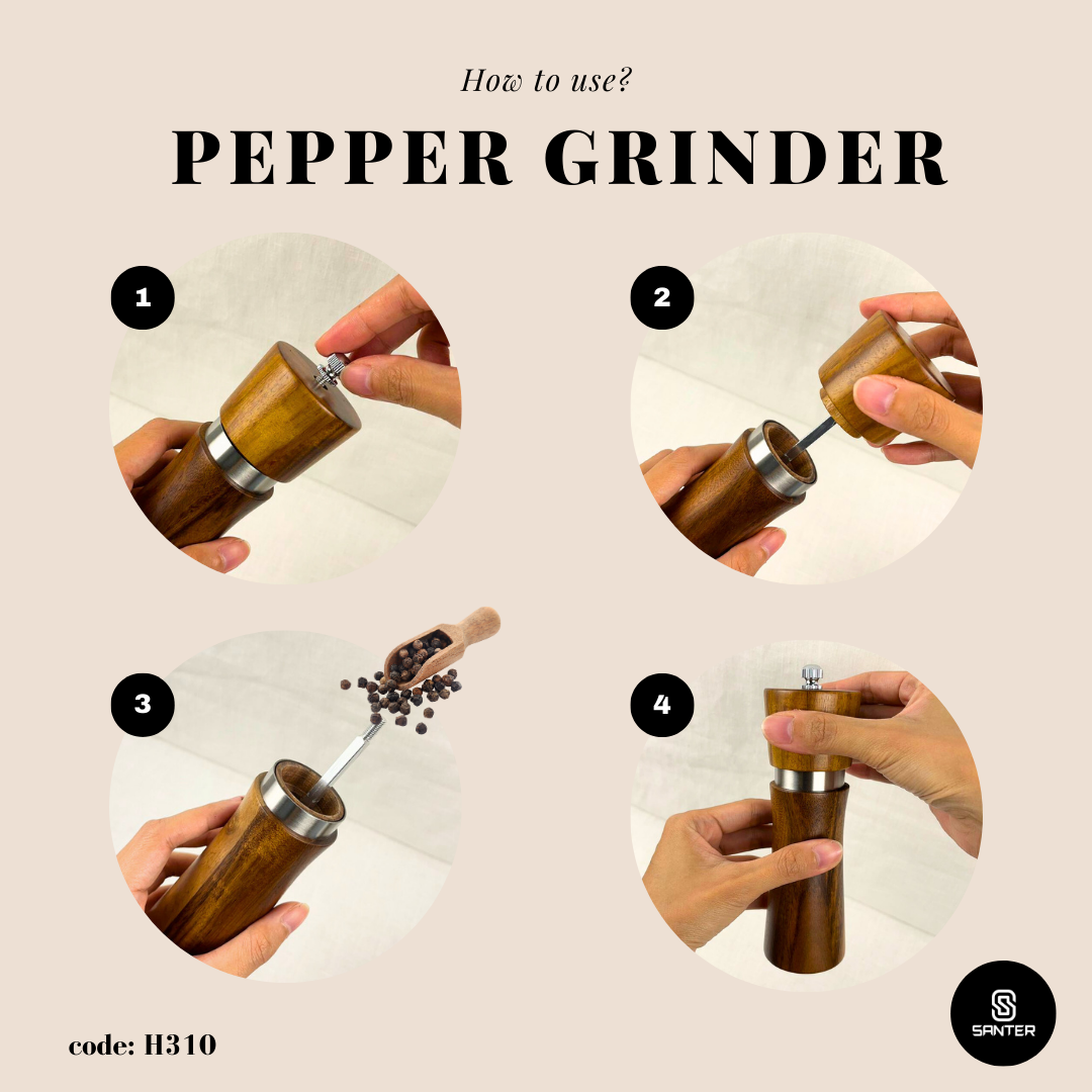 H310. Acacia Wood Cooking Salt & Pepper Grinder / Salt & Pepper Mills Shaker