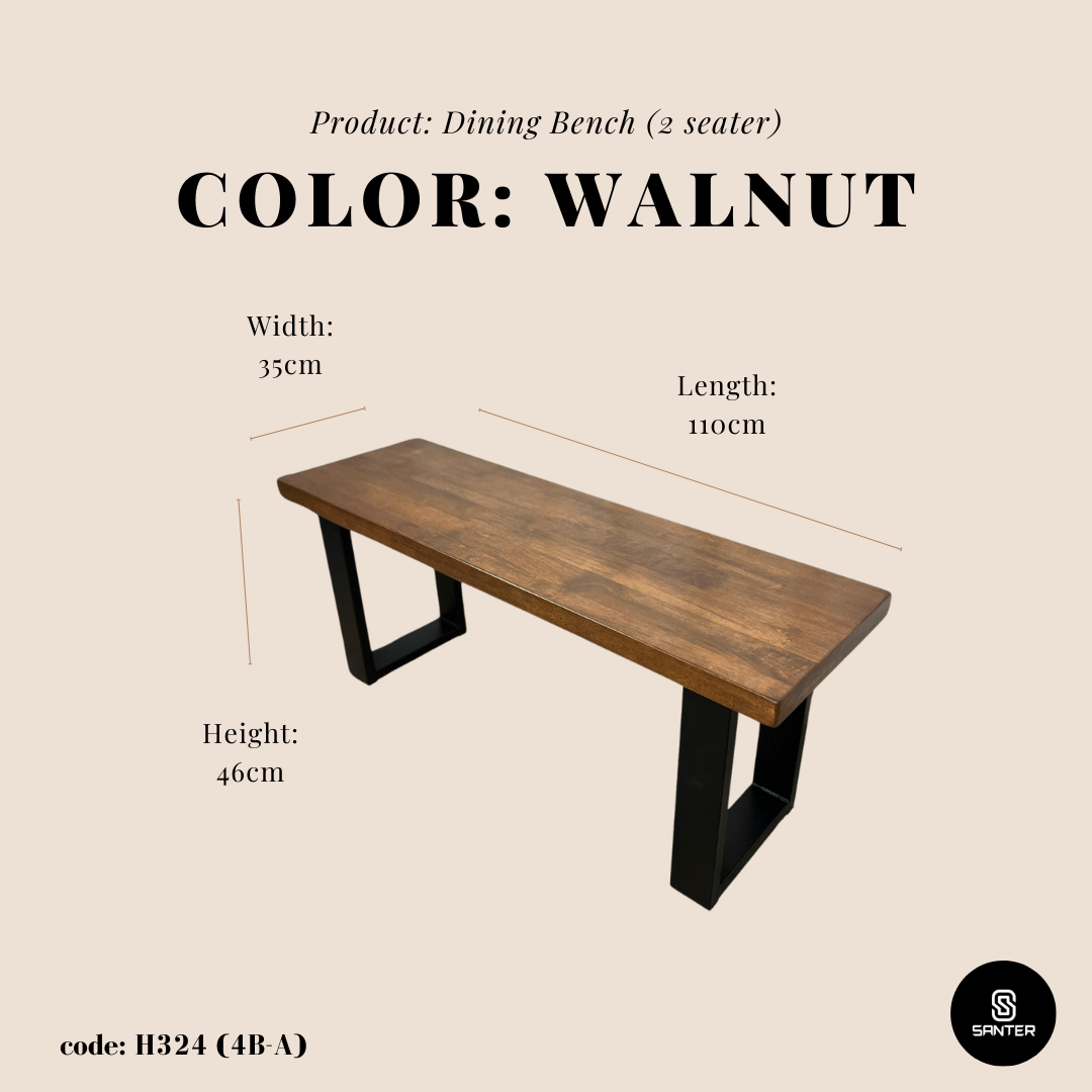 H324. Solid Rubber Wood Dining Table / Dining Bench / Dining Table Set (6 seater)