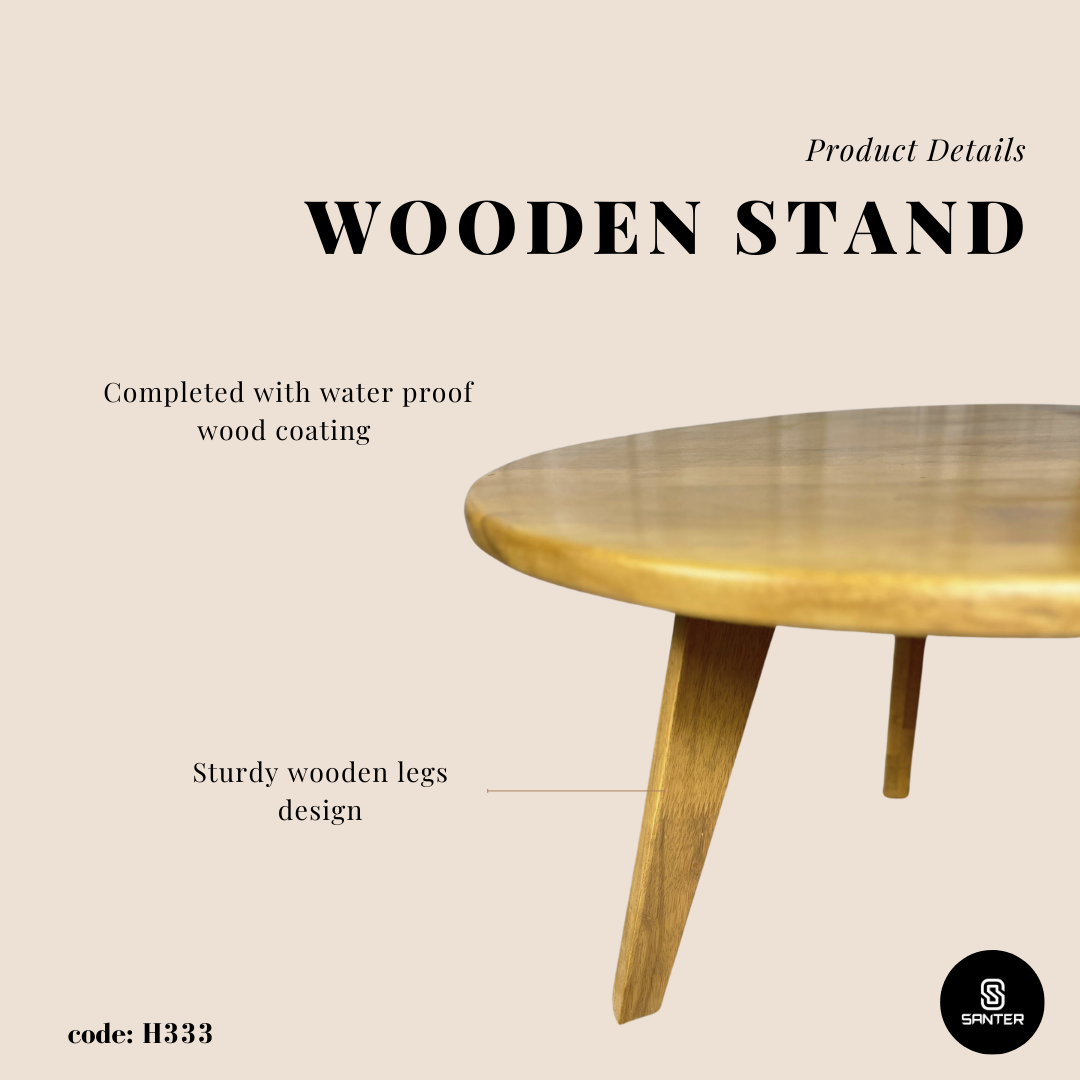 H333. Solid Rubber Wood Coffee Table