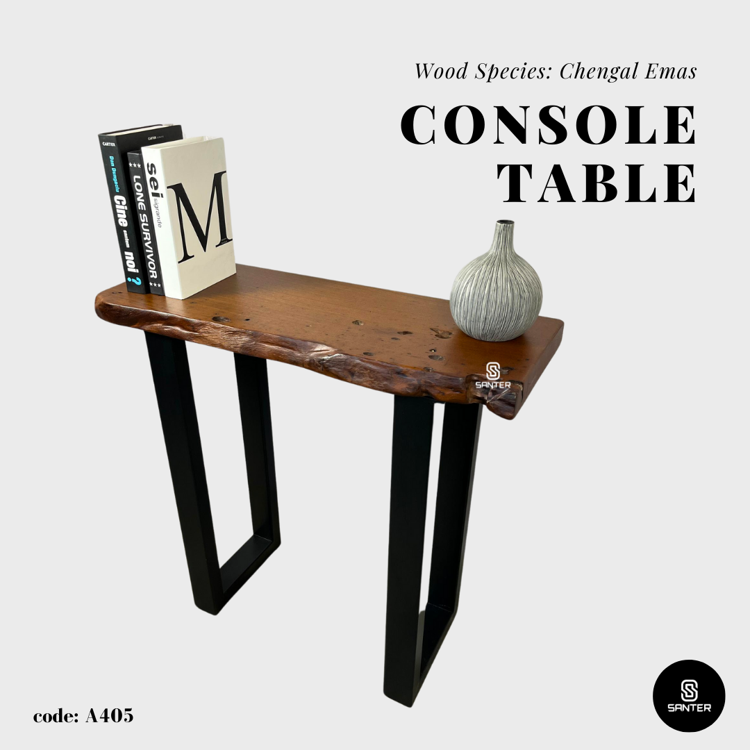 A405. Chengal Emas Solid Wood Console Table / Bar Table