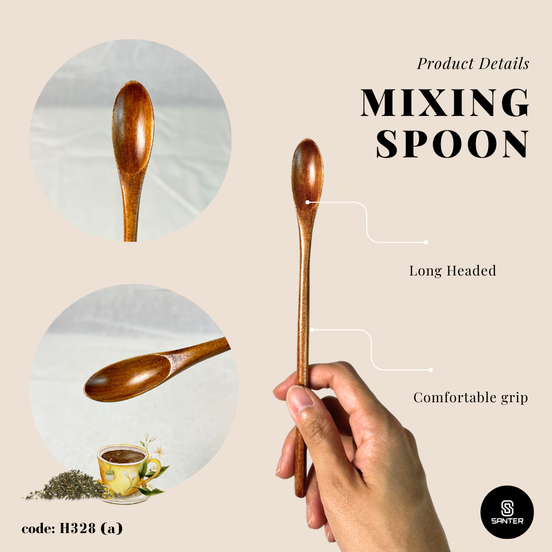 H328. Redwood Wooden Mixing Spoon / Honey Spoon / Coffee Spoon / Stirring Spoon / Cocktail Stirrer Spoon