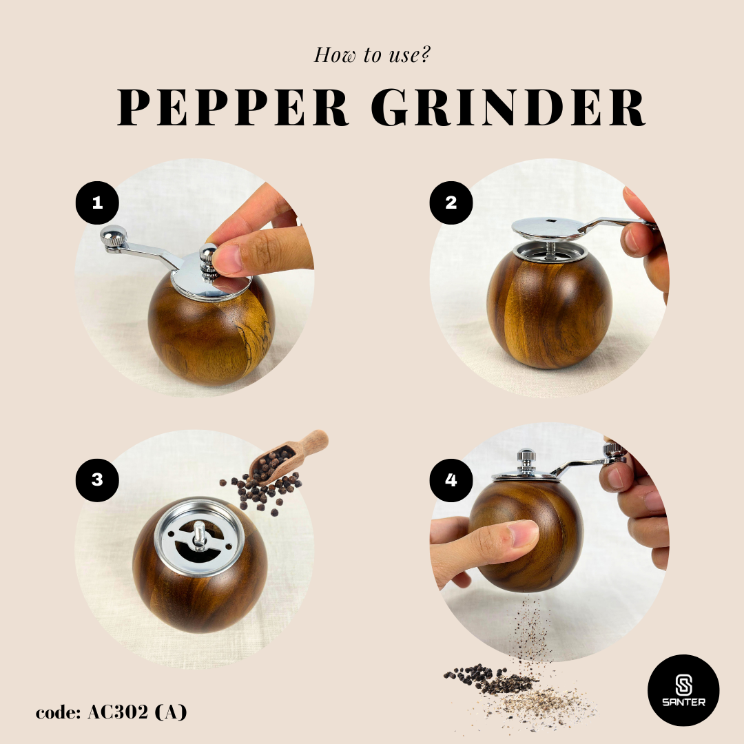 AC302. Acacia Wood Cooking Salt & Pepper Grinder / Salt & Pepper Mills Shaker