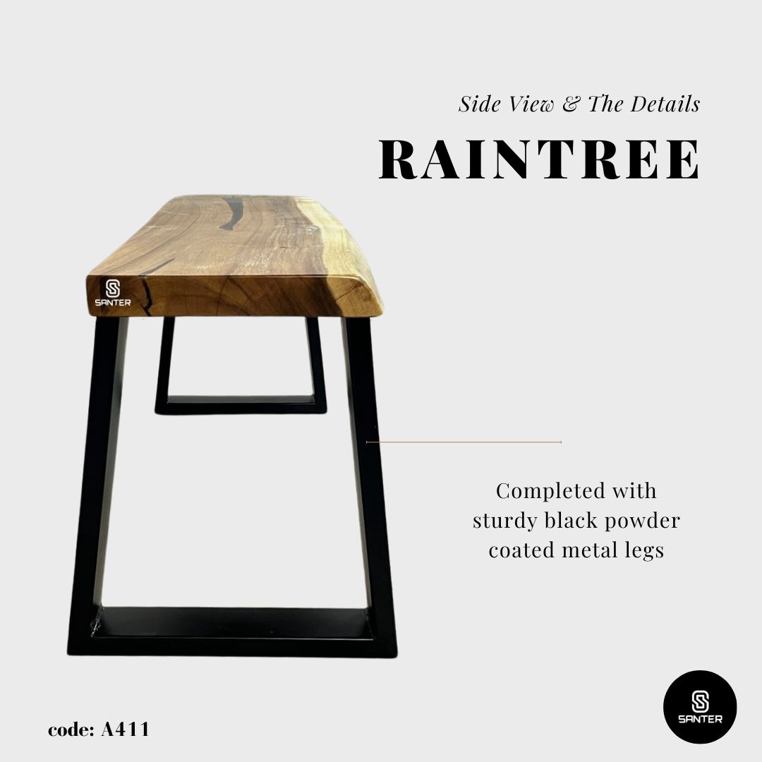 A411. Raintree Solid Wood Wooden Bench / Wooden TV Console / Artistic Bench / Shoe Bench
