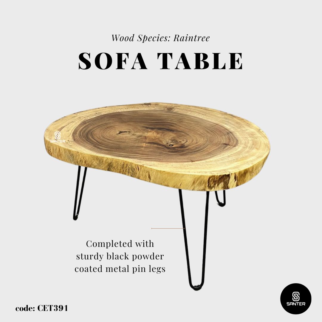 CET391. Raintree Solid Wood Coffee Table / Sofa Table