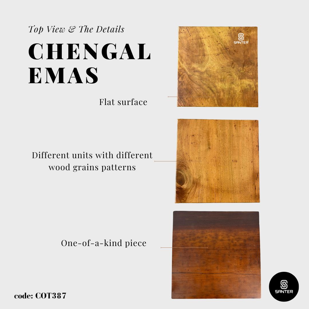 COT387. Chengal Emas Solid Wood Stool/ Chair/ Coffee Table/ Side Table/ Wooden Pedestal/ Bar Stool/ Counter Stool/ Dining Stool