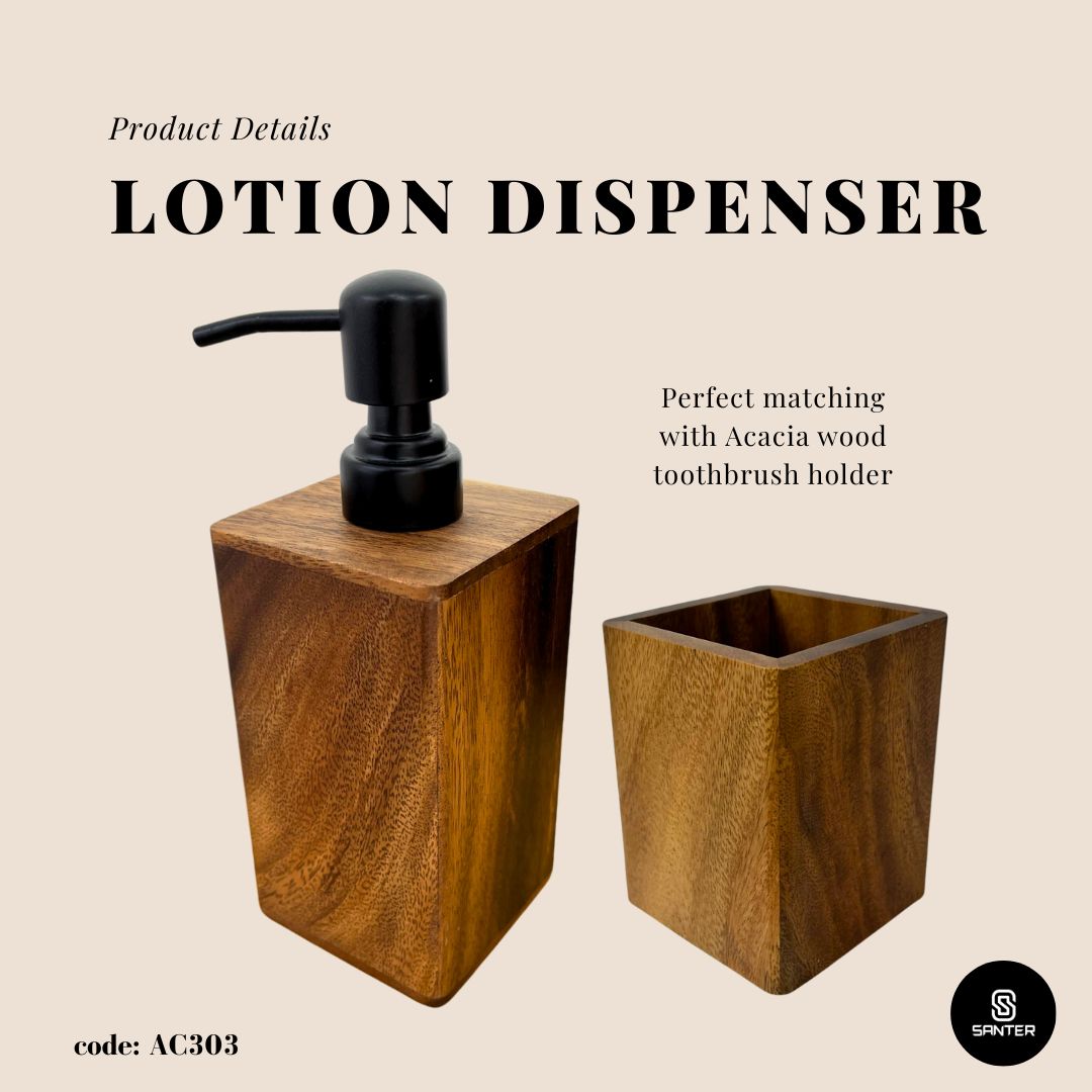 AC303. Acacia Wood Wooden Hand Soap Dispenser/ Liquid Soap Dispenser/ Lotion Dispenser