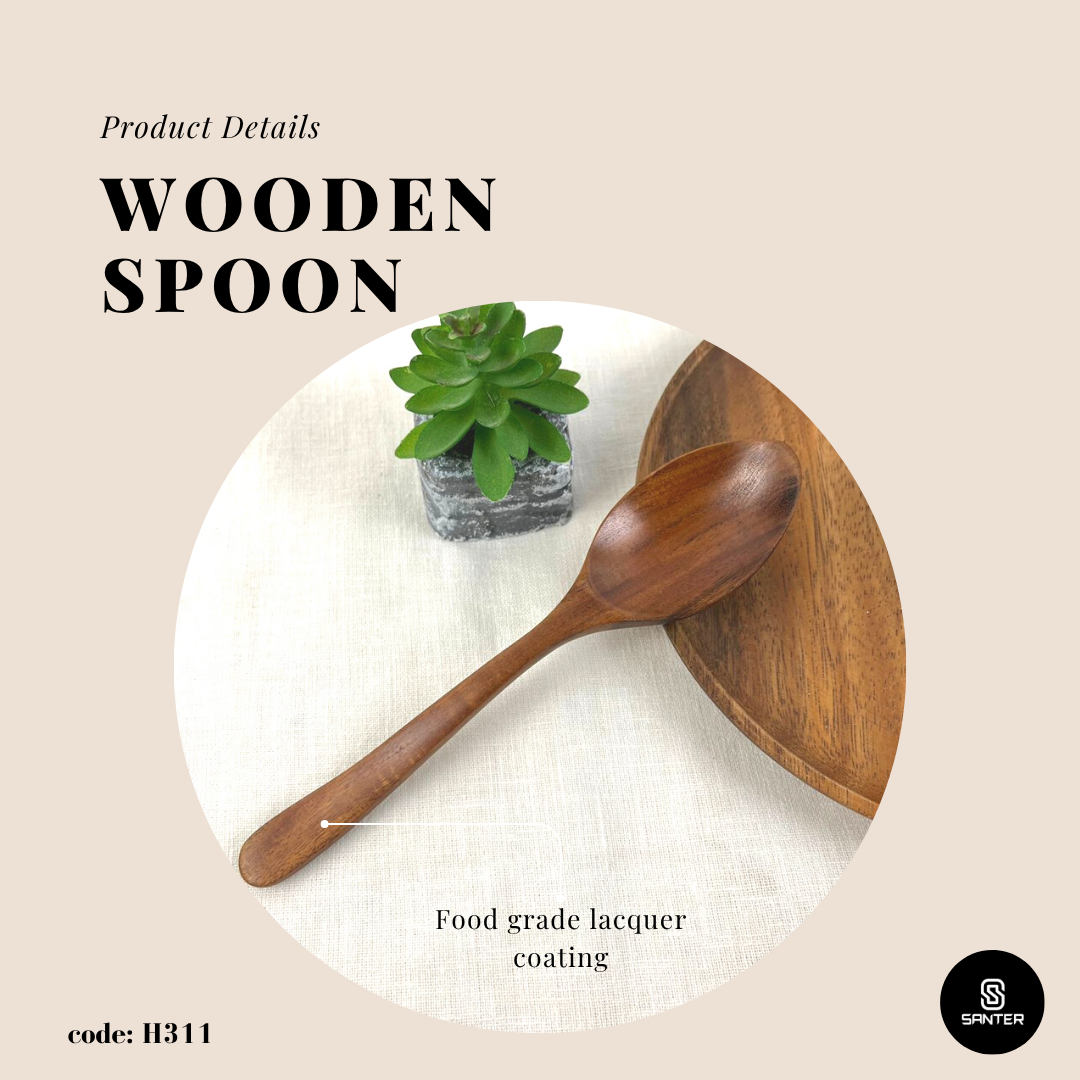 H311. Acacia Wood Serving Spoon / Wooden Spoon / Salad Spoon / Teaspoon / Mini Wooden Spoon