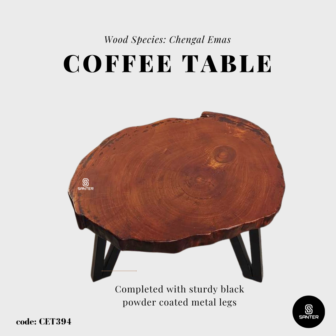 CET394. Chengal Emas Solid Wood Coffee Table / Sofa Table / Side Table