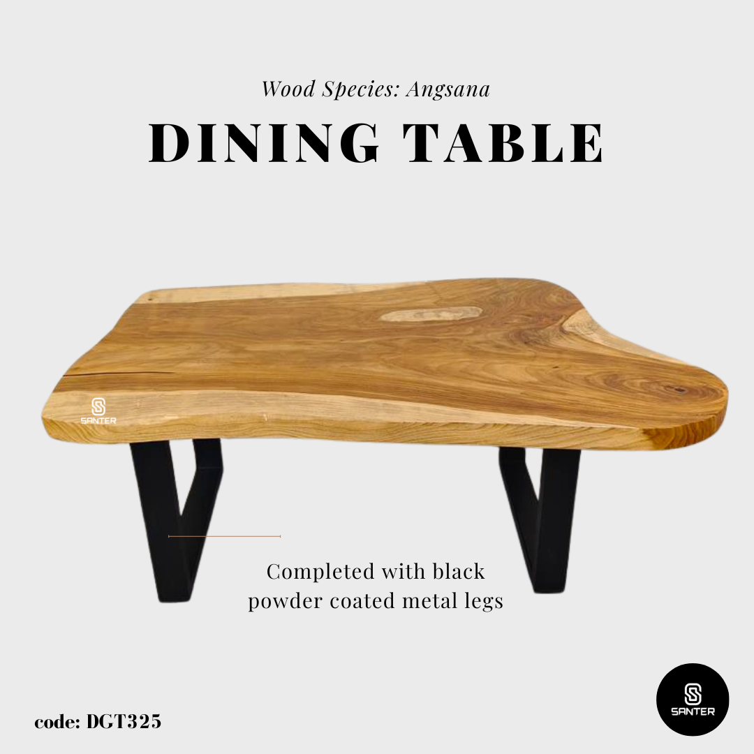 DGT325. Angsana Solid Wood Dining Table/ Meeting Table/ Working Desk/ Tea Table/ 6 Seater Wooden Table