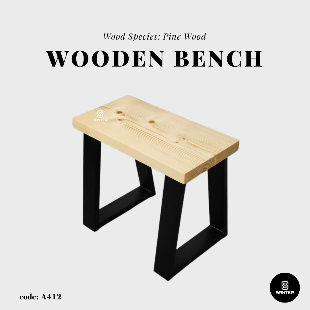 A412. Pine Wood Wooden Bench / Sitting Bench / Shoe Bench