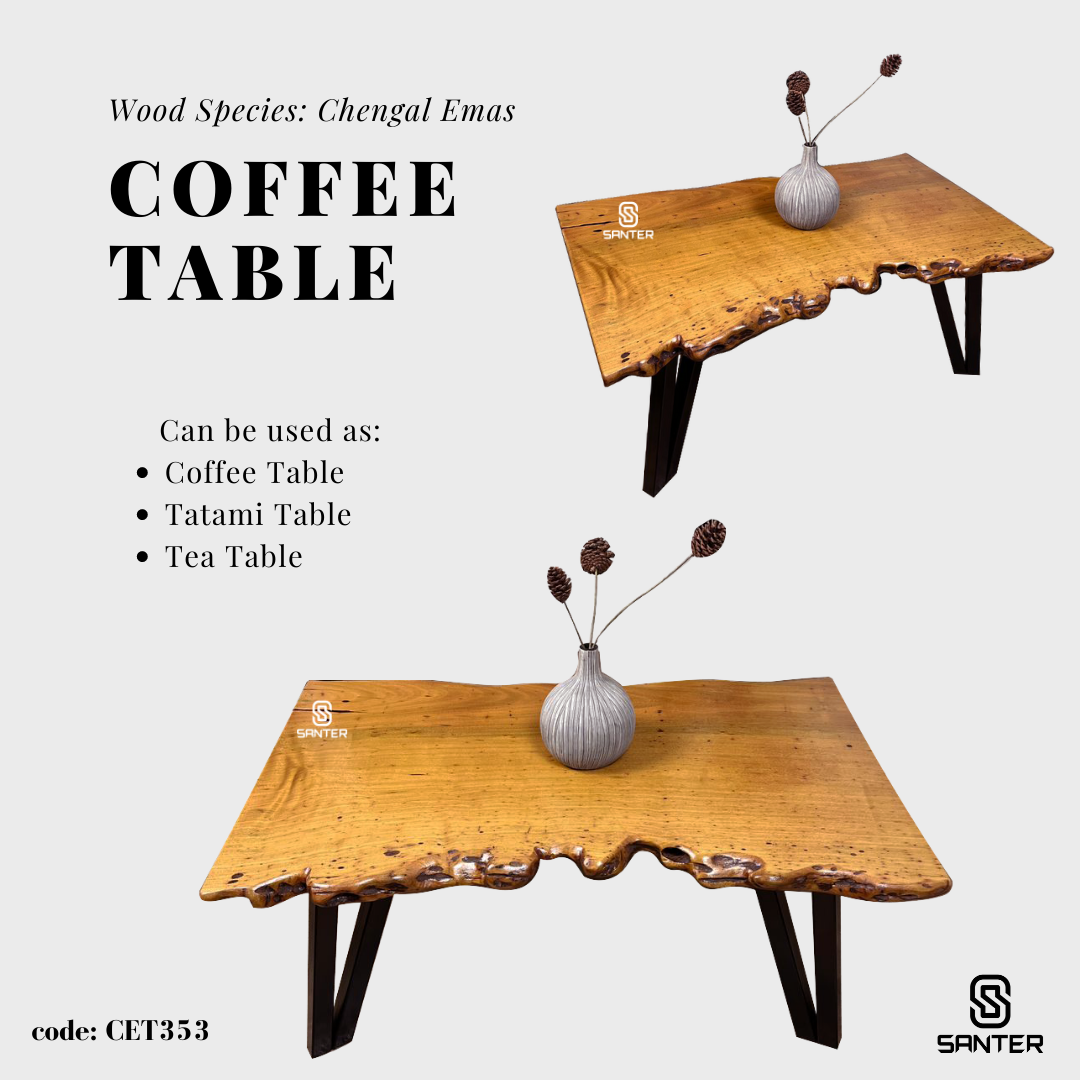 CET353. Chengal Emas Wood Coffee Table / Tatami Table