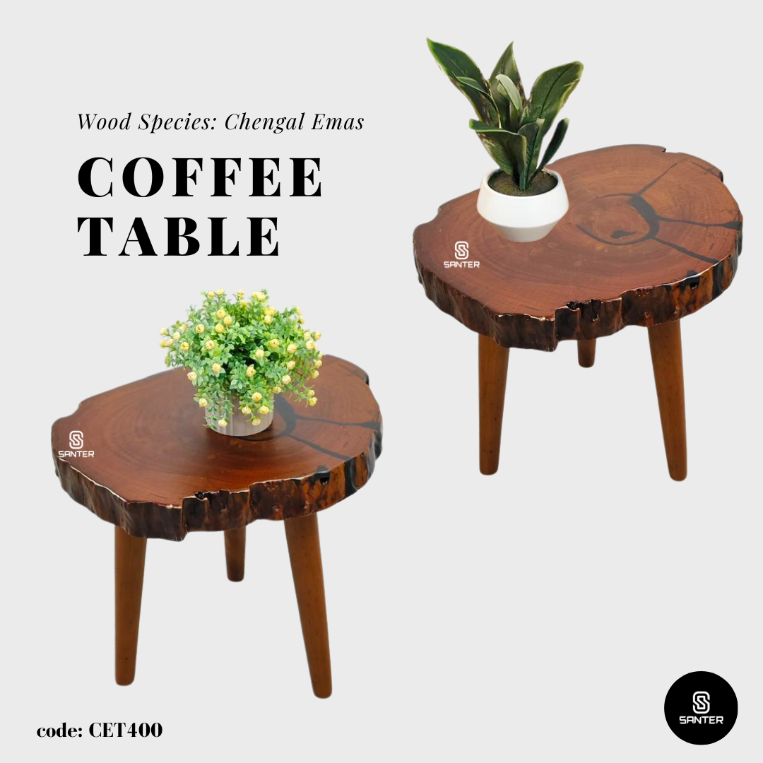 CET400. Chengal Emas Solid Wood Coffee Table / Sofa Table / Side Table / Bedside Table