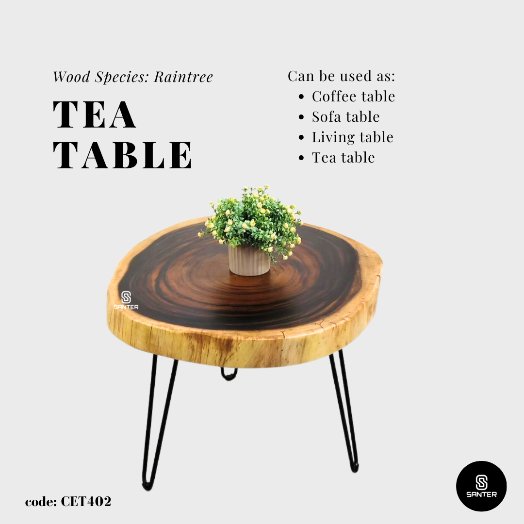 CET402. Raintree Solid Wood Coffee Table/ Sofa Table/ Living Room Table/ Side Table/ Wooden Table