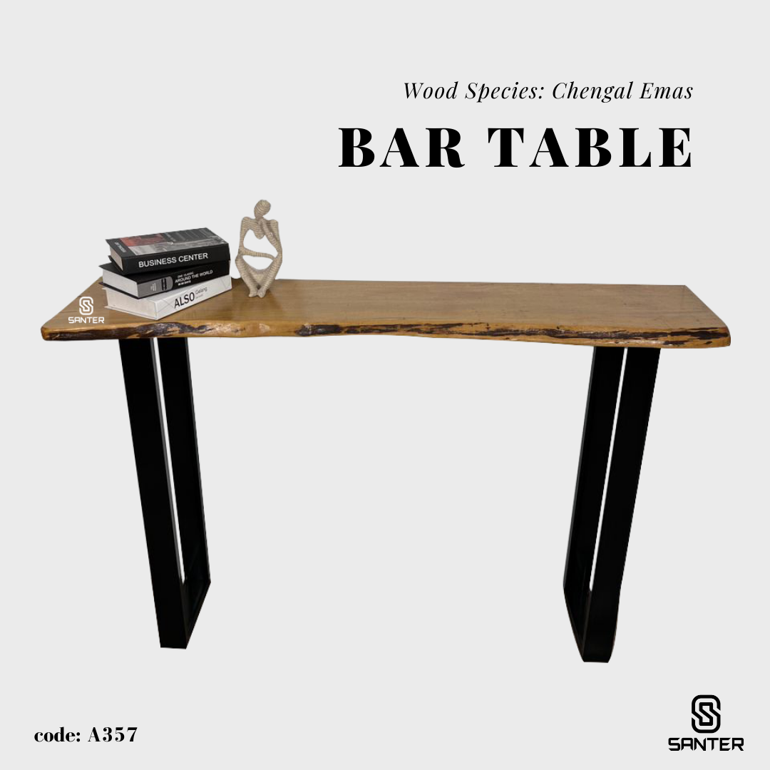 A357. Chengal Emas Solid Wood Bar Table / Console Table
