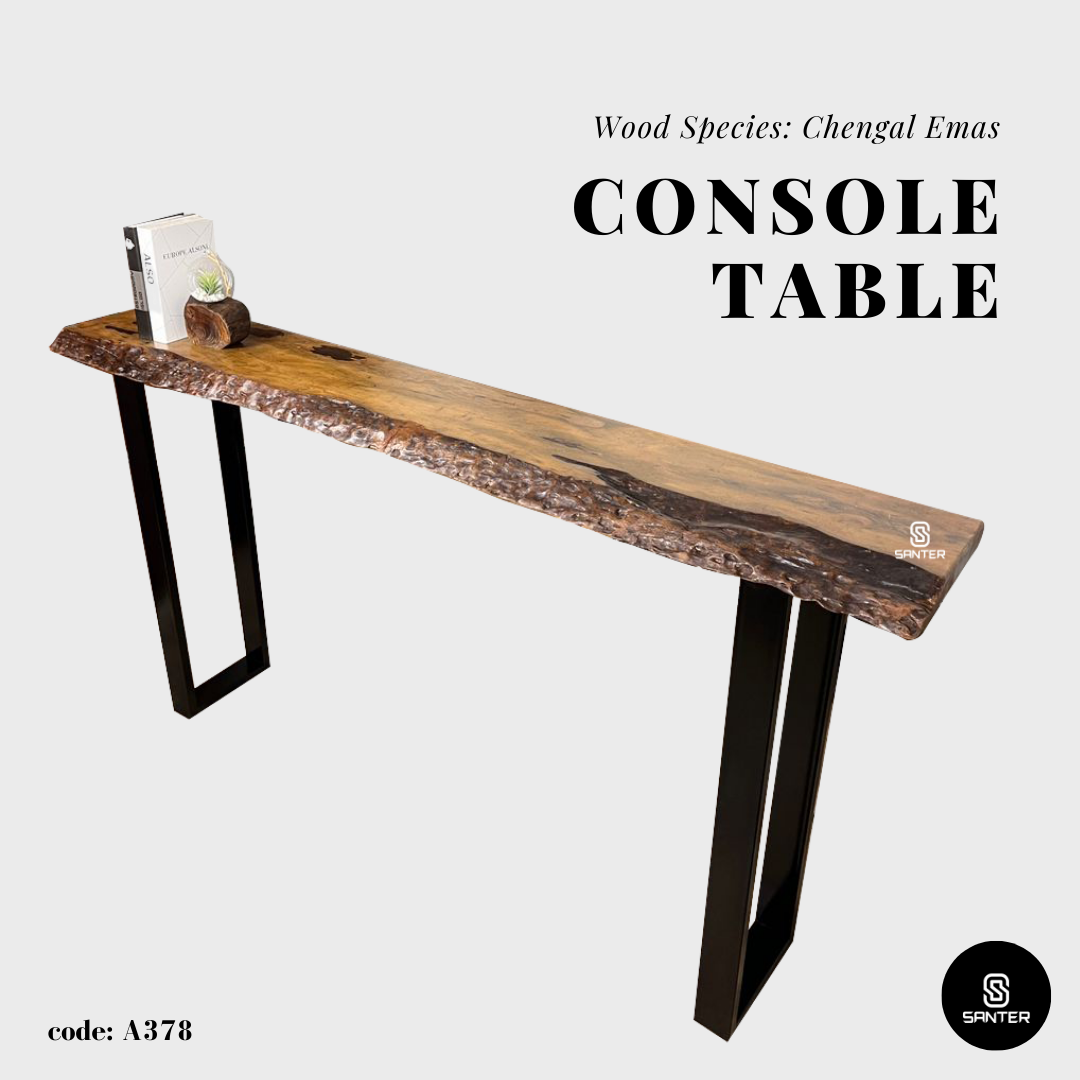 A378. Chengal Emas Solid Wood Bar Table / Console Table