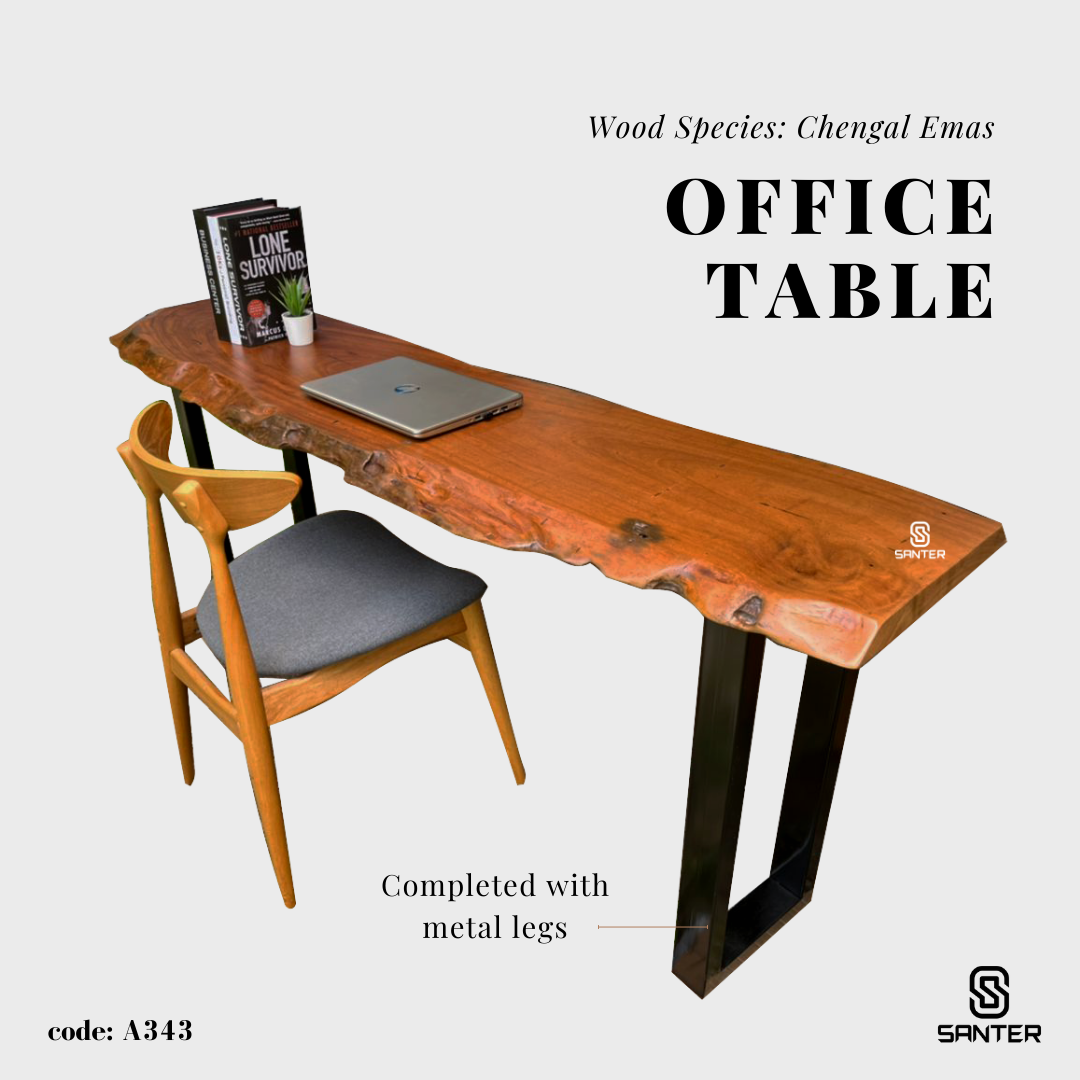 A343. Chengal Emas Solid Wood Study Table / Bar Table / Console Table