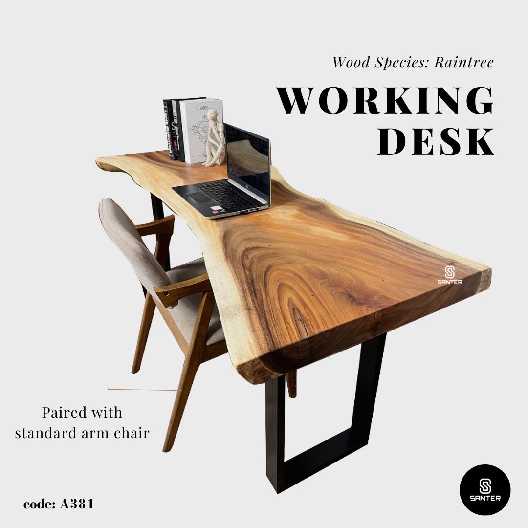 A381. Raintree Solid Wood Office Table / Study Table