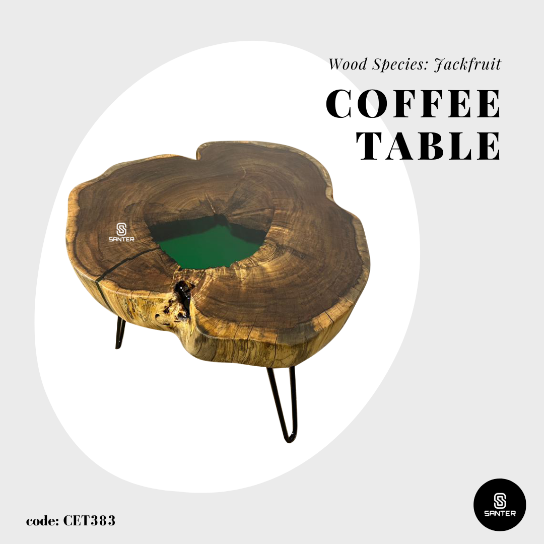 CET383. Jackfruit Solid Wood Coffee Table/ Side Table (Emerald Green)