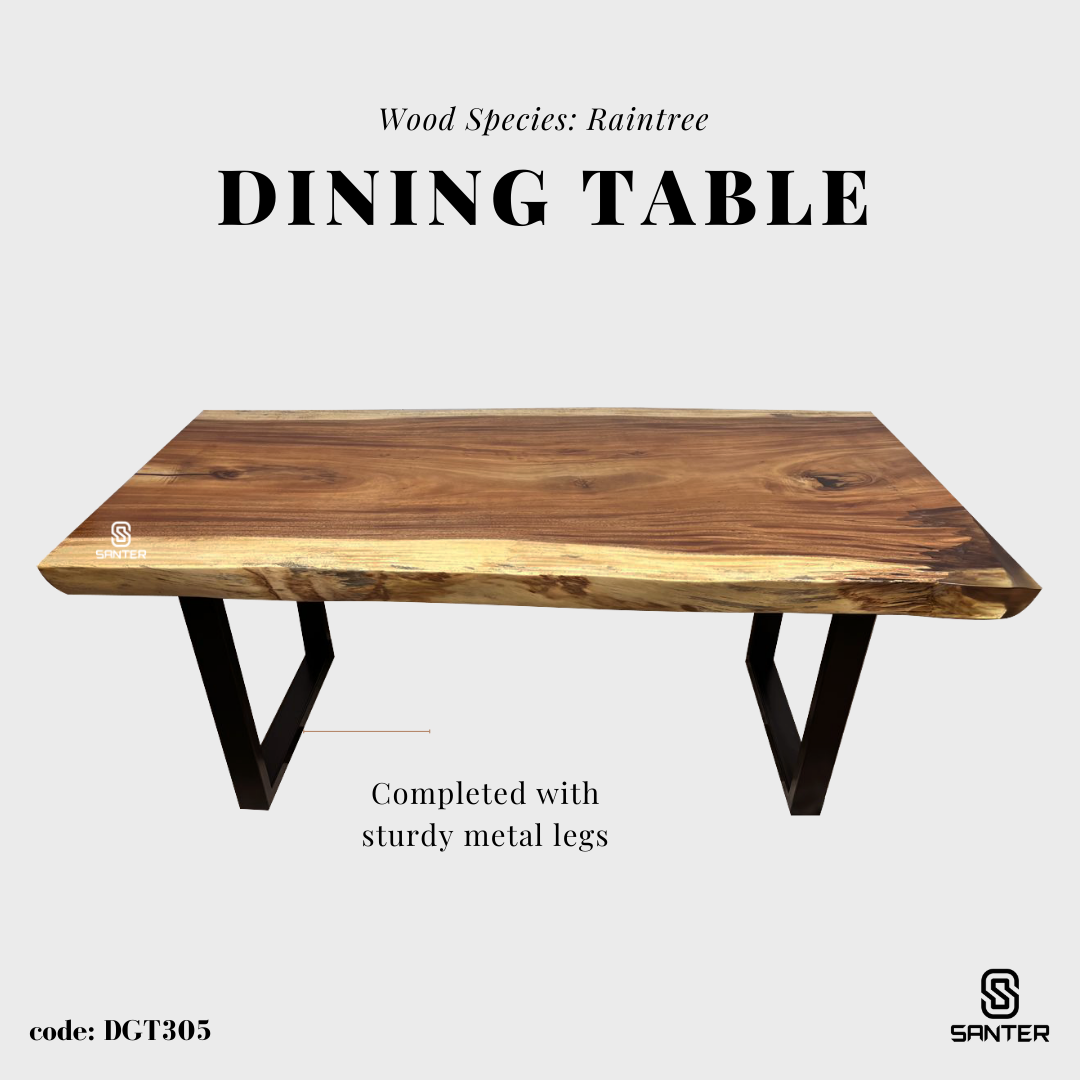 DGT305. Raintree Solid Wood Dining Table (6 to 8 seater)