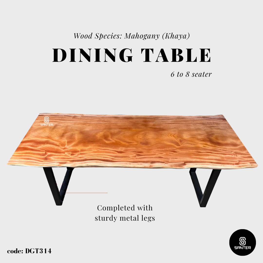 DGT314. Mahogany (Khaya) Solid Wood Dining Table/ Meeting Table (6 to 8 seater)