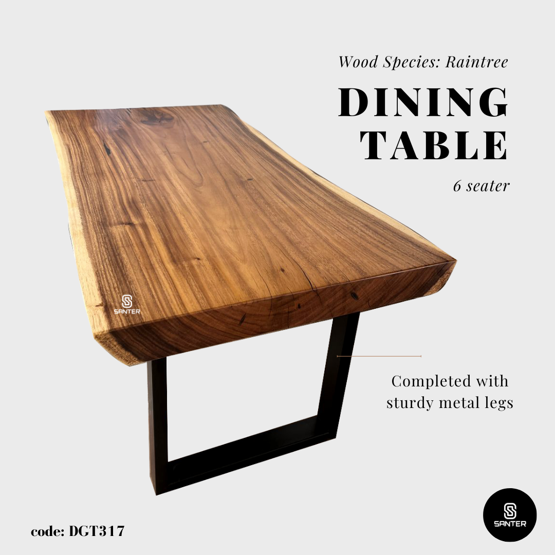 DGT317. Raintree Solid Wood Dining Table/ Meeting Table (6 seater)